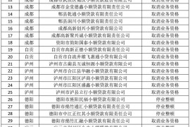 小贷公司迎接整顿“风暴”：四川46家公司牌照被取消，不得新增业务（附名单）