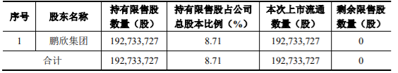 恒力石化2,407,164,177股限售股份解禁上市流通，占公司已发行股份的34.20% 公司风险 第2张