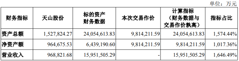 天山股份以非公开发行股份的方式募集配套资金，募集总额不超过50亿元 公司风险 第1张